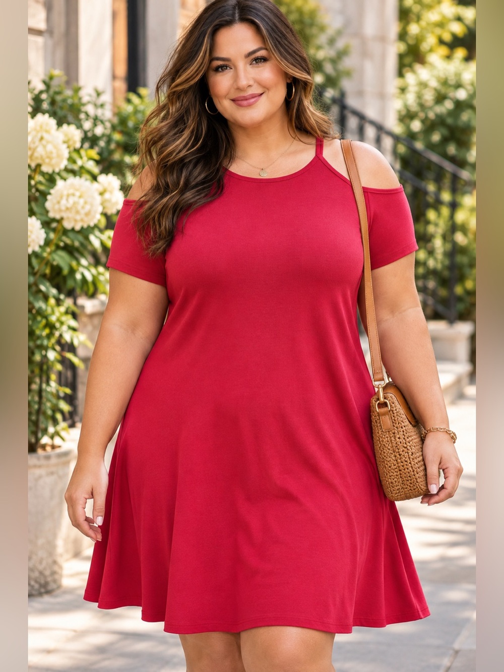 TORRID NEW $85 Super Soft Cold Shoulder Mini Dress Bright Berry Sz 1X 14/16